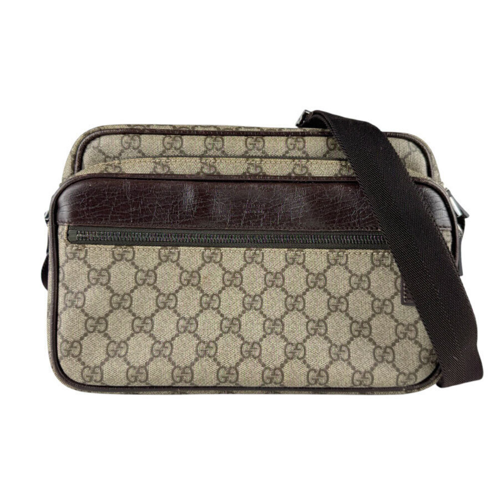 Gucci GG Supreme Canvas Shoulder Bag Brown